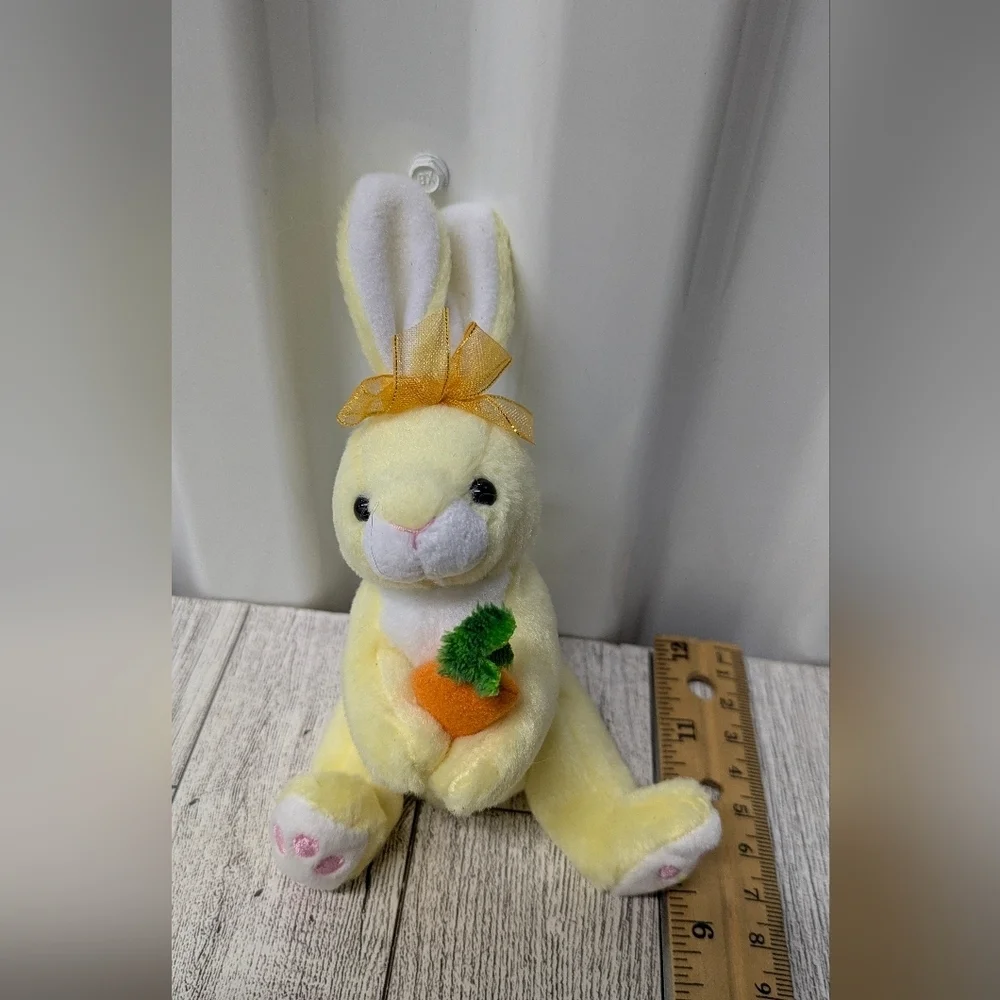 Ty Nibbles Yellow Bunny Plush with Carrot and Bow
